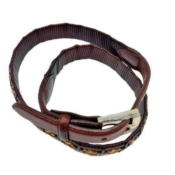 Dick Idol Woven Fine Leather Belt Silver Buckle Size 36 - Picture 4 of 5